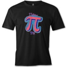 Lord T-Shirt Matematik - Pi I Like Siyah Erkek Tshirt