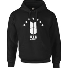 Lord T-Shirt Bts -  Stars Siyah Erkek Fermuarsız Kapşonlu