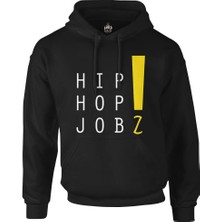 Lord T-Shirt Hip Hop Jobz Siyah Erkek Fermuarsız Kapşonlu