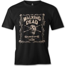 Lord T-Shirt Walking Dead - Survive Or Die Siyah Erkek Tshirt