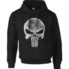 Lord T-Shirt Punisher - Logo Siyah Erkek Fermuarsız Kapşonlu