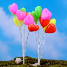Loggia Plastik Renkli Kalp Balon 8 Li Teraryum Malzemesi Mini Kalp Balon