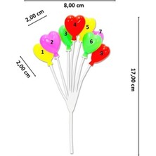 Loggia Plastik Renkli Kalp Balon 8 Li Teraryum Malzemesi Mini Kalp Balon