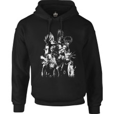 Lord T-Shirt Anime Heros Siyah Erkek Fermuarsız Kapşonlu