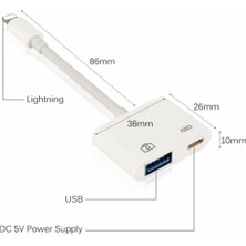 Techmaster iPhone Lightning Kulaklık ve USB Kamera Hub Adaptör