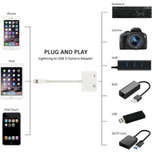 Techmaster iPhone Lightning Kulaklık ve USB Kamera Hub Adaptör