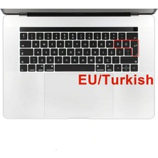 Microcase Macbook Pro 13.3 A1706 Touchbar Silikon Klavye Koruması Eu Türkçe Siyah