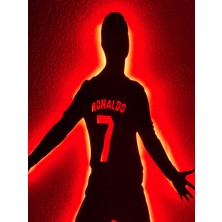 Dekoraven Cr7 Ronaldo LED Işıklı Ahşap Tablo