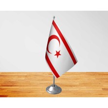 Bayrak Masa Üstü Kktc Kuzey Kıbrıs Bayrağı Tekli Masa Bayrağı ve Direği