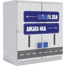 Woody Life 4 Kapaklı Çocuk Odası Anaokulu Kreş Dolap Şehir Temalı