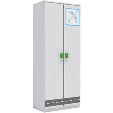 Woody Life 2 Kapaklı Uzun Suntalam Dolap Şehir Temalı Anaokulu Kreş Çocuk Odası Eğitim Meteryali