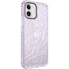 Coverzone iPhone 12 Uyumlu Kılıf Prizmatik Silikon Kılıf Mor