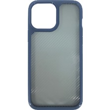 Nettech Apple iPhone 13 Pro Max Uyumlu Lazer Karbon Silikon Kılıf Lacivert