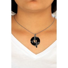 Midyat Nurtaş Gümüş Oniks Taşlı Halka Tasarım Markazit Gümüş Kadın Kolye