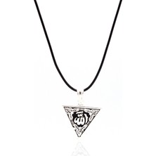 Midyat Nurtaş Gümüş Allah C.c. Işlemeli 925 Ayar Erkek Gümüş Kolye