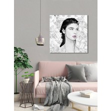 Bordo Sanat Bordosanat 70 x 70 cm Kadın Dekoratif Duvar Kanvas Tablo