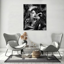Bordo Sanat Bordosanat 80 x 100 cm Kadın ve Kuşlar Dekoratif Duvar Kanvas Tablo