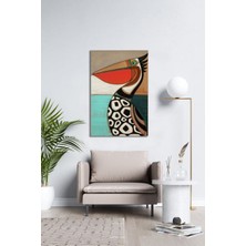 Bordo Sanat Bordosanat 80 x 120 cm Pelikan Dekoratif Duvar Kanvas Tablo