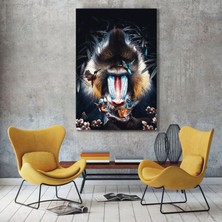 Bordo Sanat Bordosanat 60 x 90 cm Maymun Dekoratif Duvar Kanvas Tablo