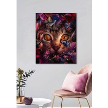 Bordo Sanat Bordosanat 70 x 85 cm Kedi Dekoratif Duvar Kanvas Tablo