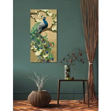 Bordo Sanat Bordosanat 50 x 100 cm Tavus Kuşu Dekoratif Duvar Kanvas Tablo