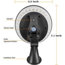 Insma 28 LED Güneş Hareket Sensörü Duvar Işığı 3 Mod Dönebilen Bahçe Lambası (Yurt Dışından)