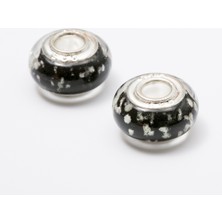 Dumledo Model Murano Siyah Fosforlu 925 Ayar Charm