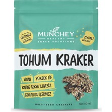 Munchey Büyük Boy  Zeytinli Tohum Kraker Glutensız 100 gr