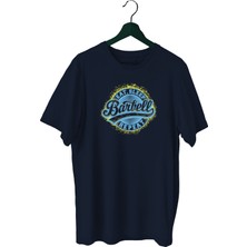 Bluu Barbell Sporcu T-Shirt Bisiklet Yaka