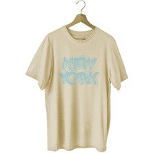 Bluu Newyorklite Sporcu T-Shirt Bisiklet Yaka
