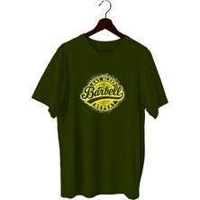 Bluu Barbell Sporcu T-Shirt Bisiklet Yaka