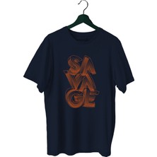 Bluu Savage Sporcu T-Shirt Bisiklet Yaka