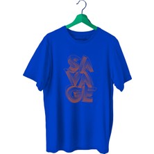 Bluu Savage Sporcu T-Shirt Bisiklet Yaka