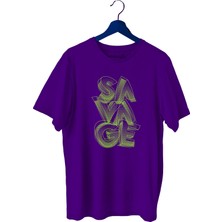 Bluu Savage Sporcu T-Shirt Bisiklet Yaka
