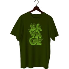 Bluu Savage Sporcu T-Shirt Bisiklet Yaka