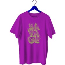 Bluu Savage Sporcu T-Shirt Bisiklet Yaka