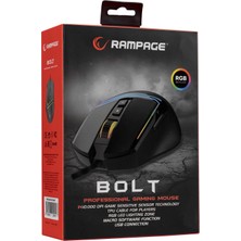 Rampage SMX-R76 Bolt USB Siyah Rgb Ledli 10000 Dpi Gaming Oyuncu Mouse