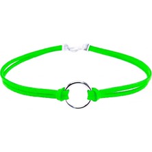 BijuStore Kadın Süet Round Choker Yeşil Renk