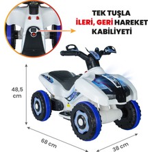 UJ Toys Akülü Atv 6V Ranger-Beyaz Polis