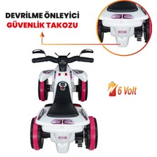 UJ Toys Akülü Atv 6V Safari-Beyaz Prenses