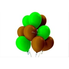 Bal10 Dünyası Açık Yeşil-Kahverengi Pastel Soft Balon 50 Adet + 5 Metre Balon Zinciri