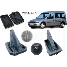 Vts Körük Opel Combo C Vites Körüğü + El Freni Körüğü + Vites Topuzu Delikli Deri Gri Dikiş