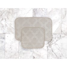 Madame Coco Alsatia 2'li Banyo Paspası - Bej - 50 x 80 + 45 x 50 cm
