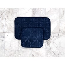 Madame Coco Alsatia 2'li Banyo Paspası - Indigo - 50 x 80 + 45 x 50 cm