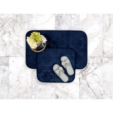 Madame Coco Alsatia 2'li Banyo Paspası - Indigo - 50 x 80 + 45 x 50 cm