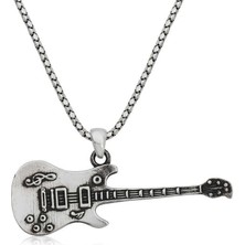 Gumush ​gümüş Gitar Erkek Kolye