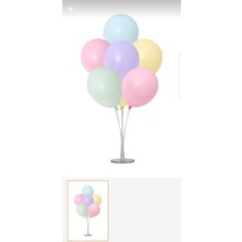 Bal10 Dünyası Balon Standı ve 7 Adet  Makaron Karışık Balon Seti
