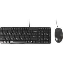 Rapoo NX1820 Model USB Türkçe Klavye ile Optik Mouse Kablolu Set Siyah