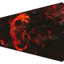 Digipod Gaming Oyuncu Mousepad  90X40 XXL  Kaymaz Taban KIZIL EJDERHA 4mm Kalınlık