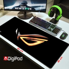 Digipod Gaming Oyuncu Mousepad  90X40 XXL  Kaymaz Taban BLACK ROG 4mm Kalınlık